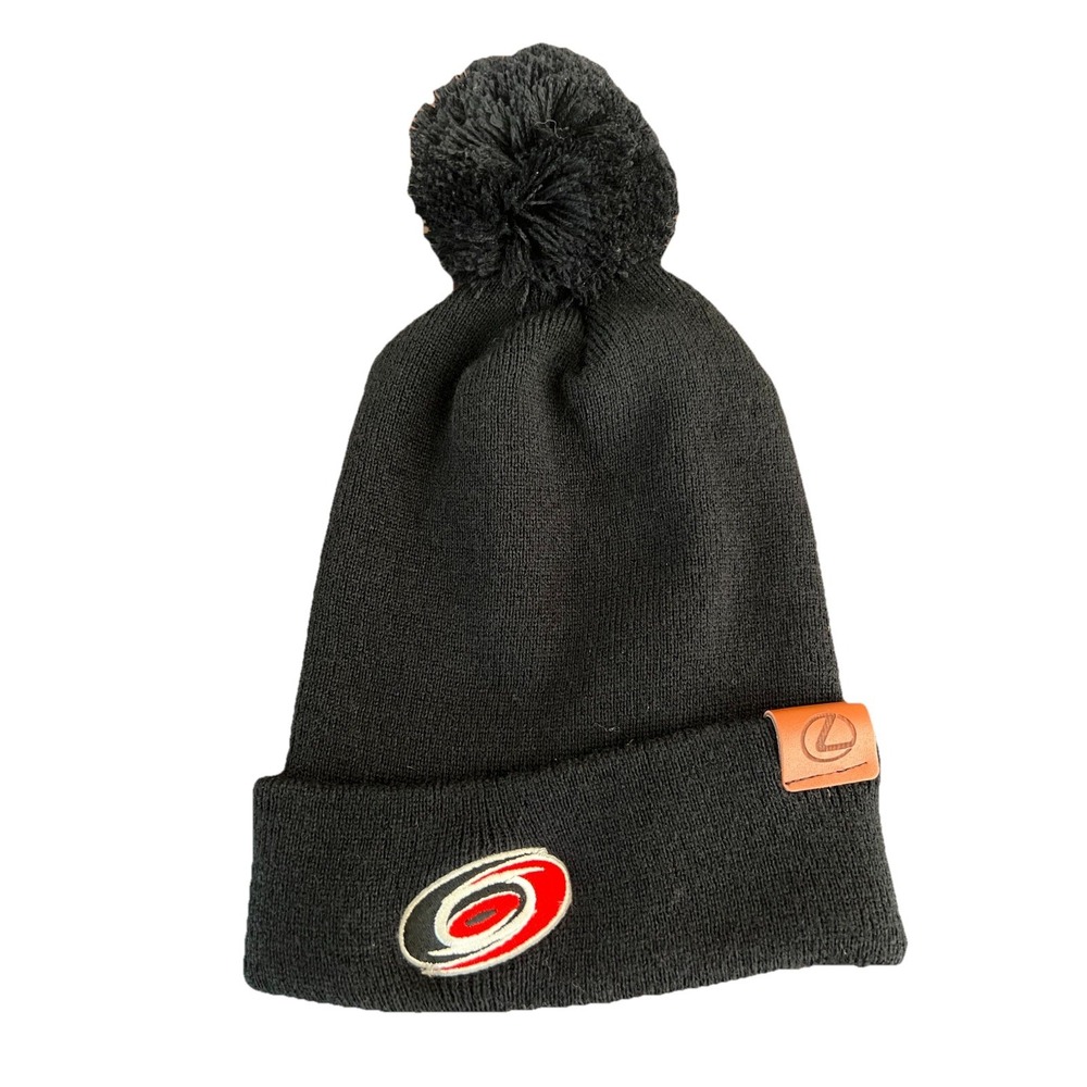 NWOT Carolina Hurricanes Knit Hat Cap Beanie NHL Hockey One‎ Size Black Logo